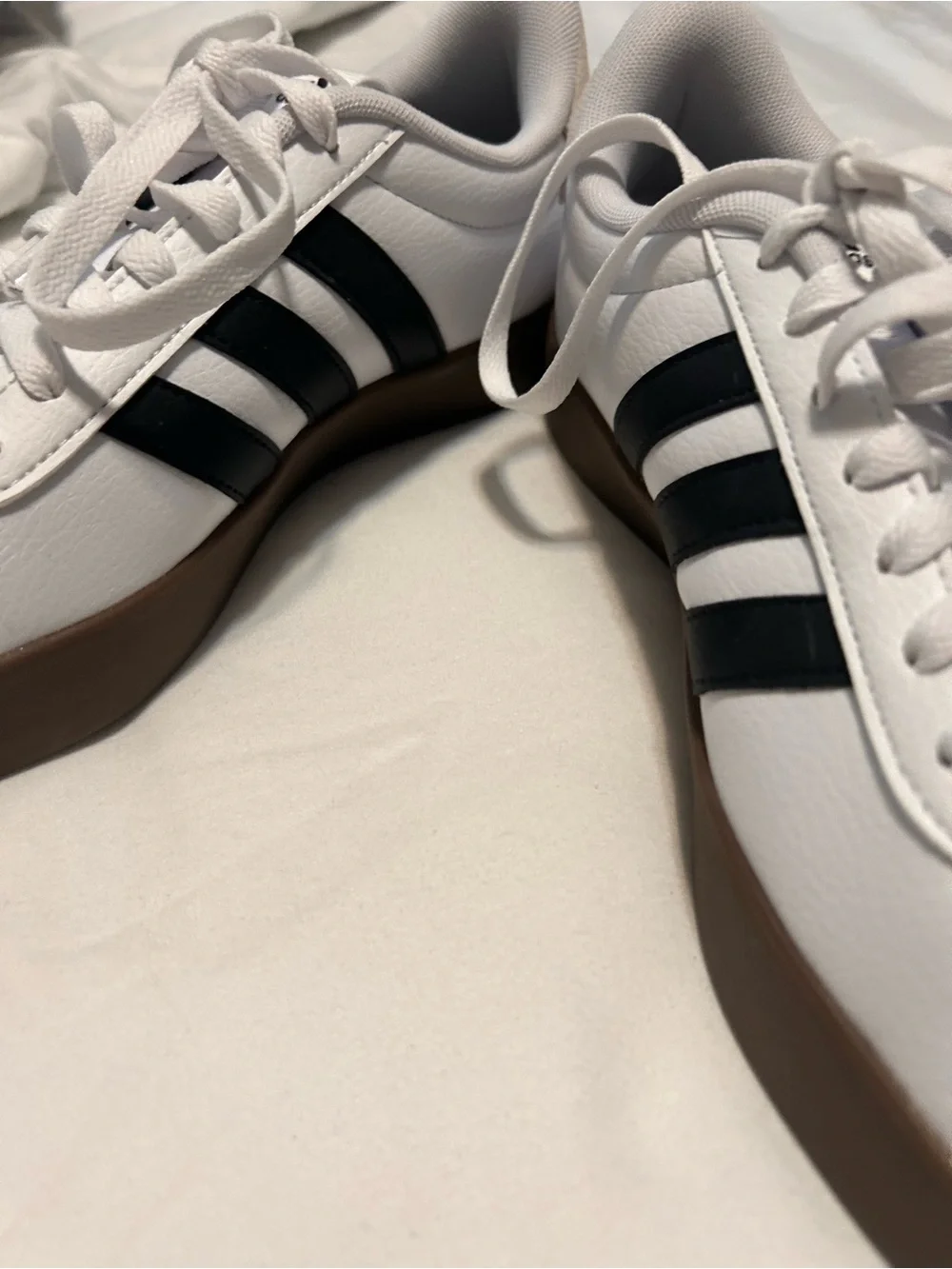 adidas White and Black VL Court 3.0 Low-Top Sneakers